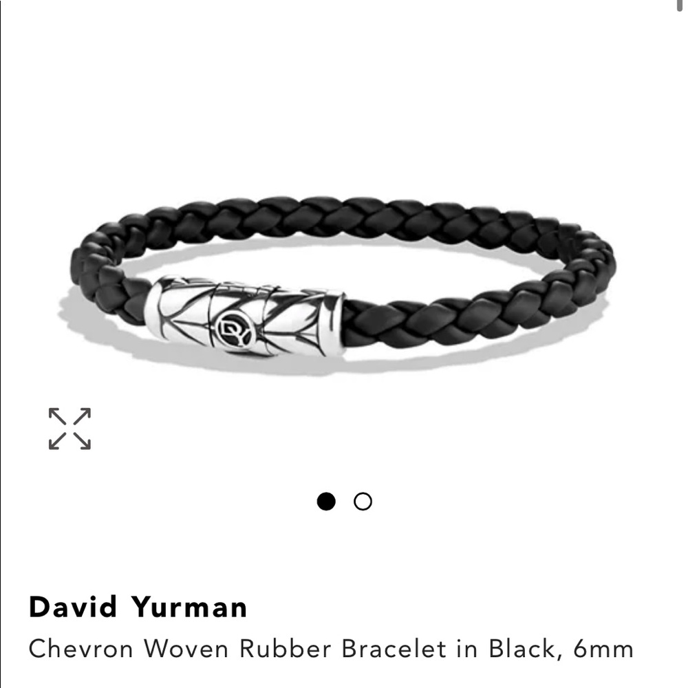 David Yurman 6mm Chevron Woven Rubber Bracelet